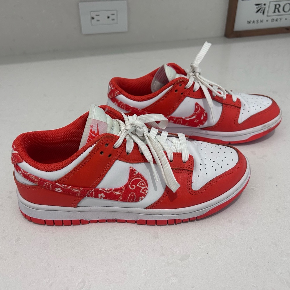 Nike Dunks Women's Orange and White Sneakers